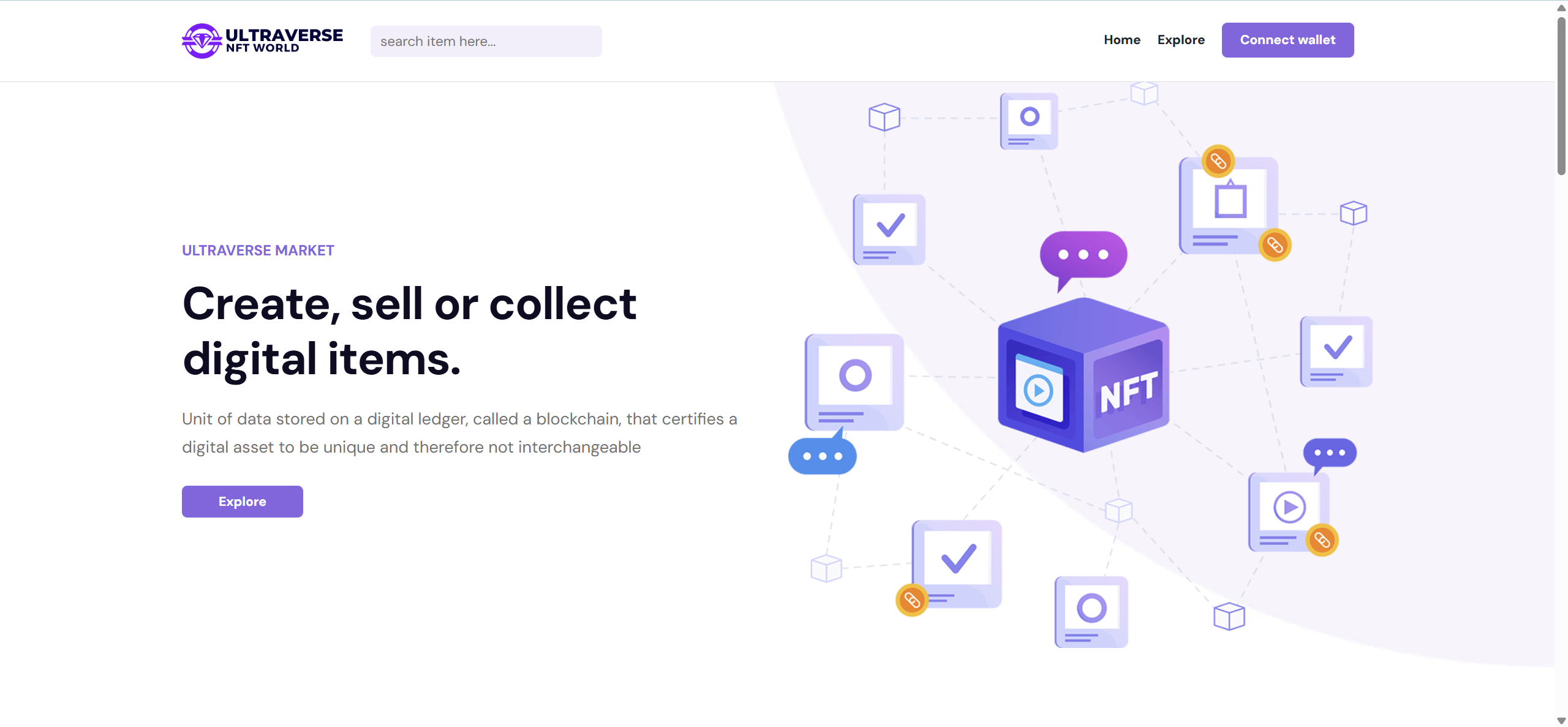 screenshot of NFT site